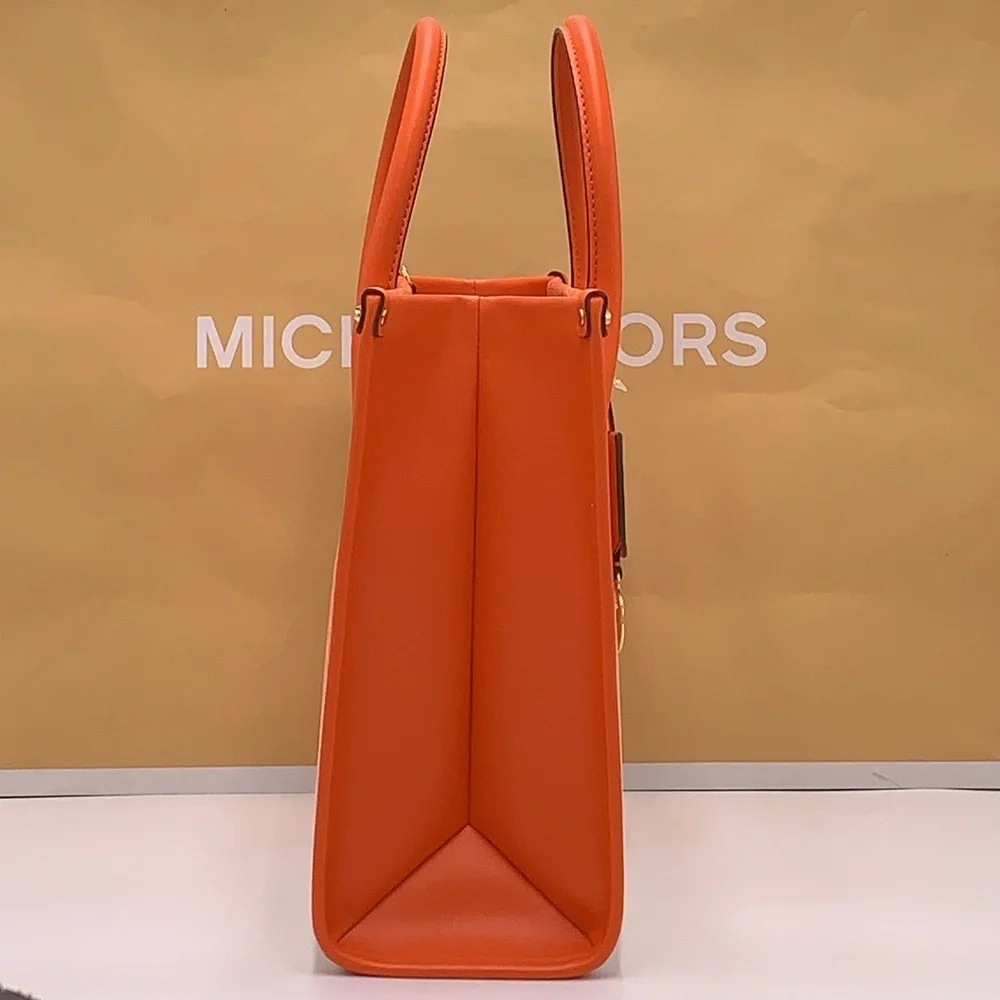 Michael Kors Mirella Medium Ombré Logo Tote Bag Poppy  NWT